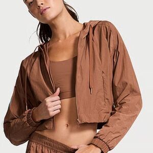 New Victoria's Secret Tan Caramel Hooded Windbreaker Jacket